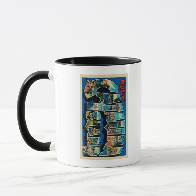 Mug Catalina Island, Californie - Grande Lettre (Gauche)