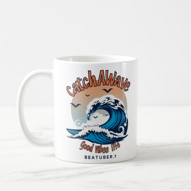Mug Catch the Wave : Embrassez l'esprit du surf (Gauche)