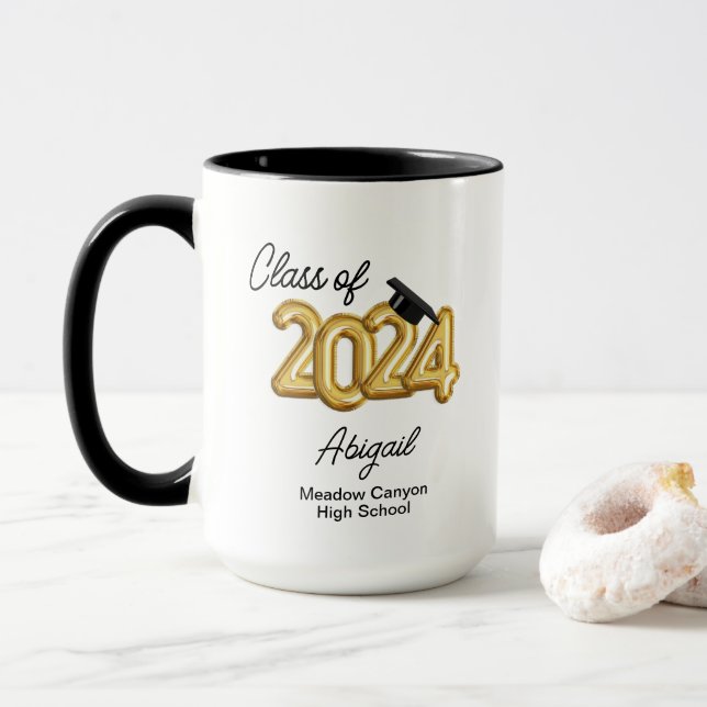 Mug Catégorie sur mesure de 2024 Graduation Senior Cla (Avec donut)