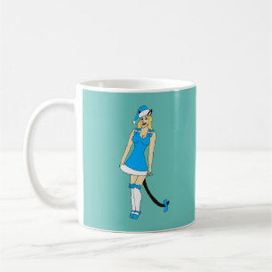 Mug Catgirl de Noël bleu