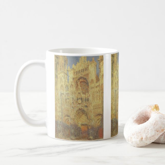 Mug Cathédrale de Rouen, coucher de soleil sur Claude  (Avec donut)