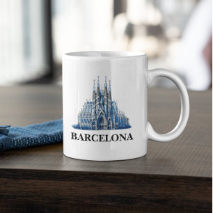 Mug Cathédrale espagnole de Barcelone Vintage