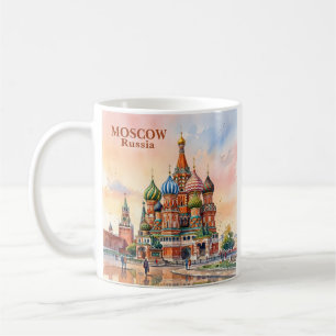 Mug Cathédrale personnalisée Moscou Russie aquarelle v