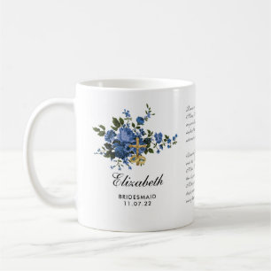 Mug Catholique Bleu Roses Crucifix Prière Bridesmaid