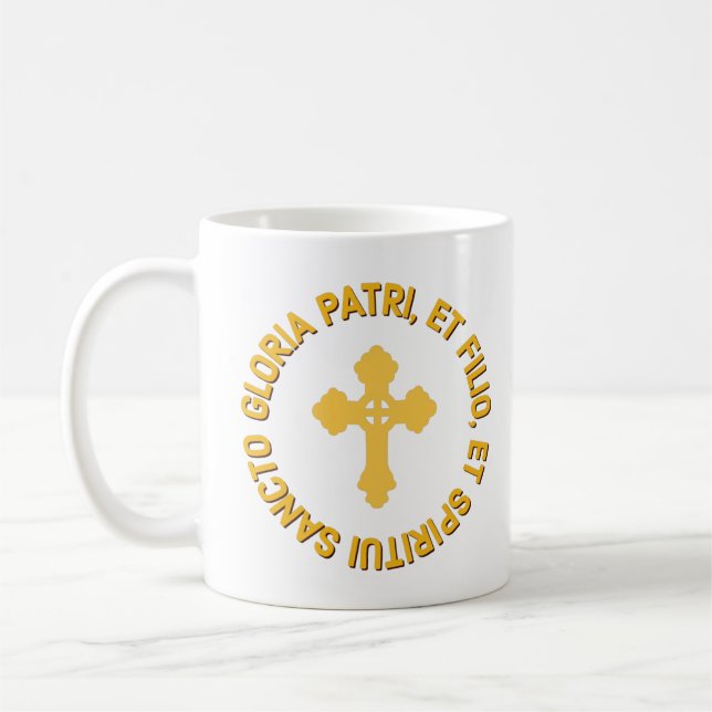 Mug Catholique Messe Latine Gloire Soyez la prière Bla (Gauche)