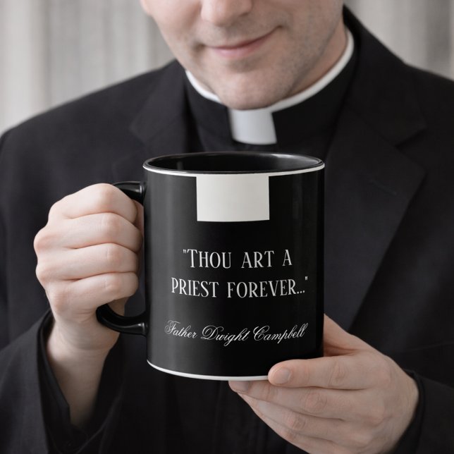 Mug Catholique prêtre Noir Clergé Collar Religieux (Créateur téléchargé)