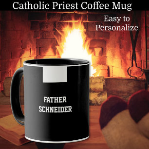 Mug Catholique prêtre Noir Clergé Collar Religieux