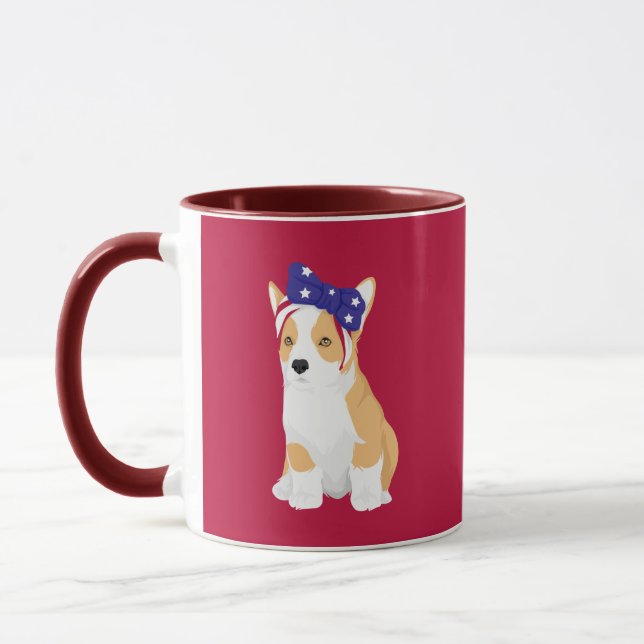 Mug Cathy le patriotique du corgi américain du 4 (Gauche)