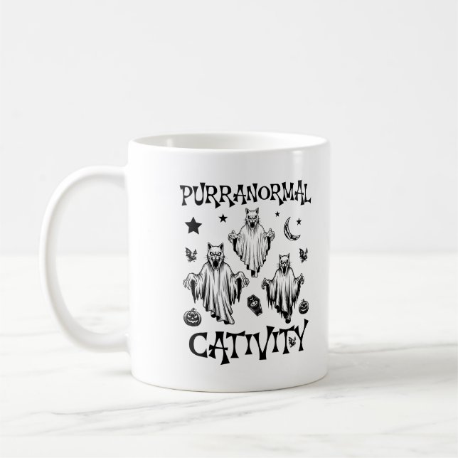 Mug Cativité puranormale Chats Fantôme Chasseur Hallow (Gauche)