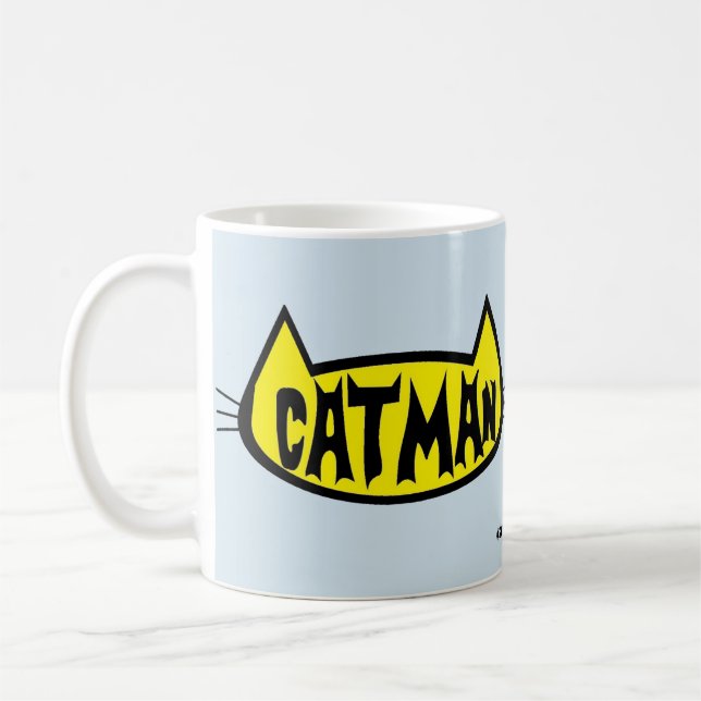 MUG "CATMAN" MENS AMOUREUX DES CHATS RETRO LOGO (Gauche)