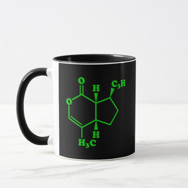 Mug Catnip Nepetalactone Formule chimique moléculaire (Gauche)