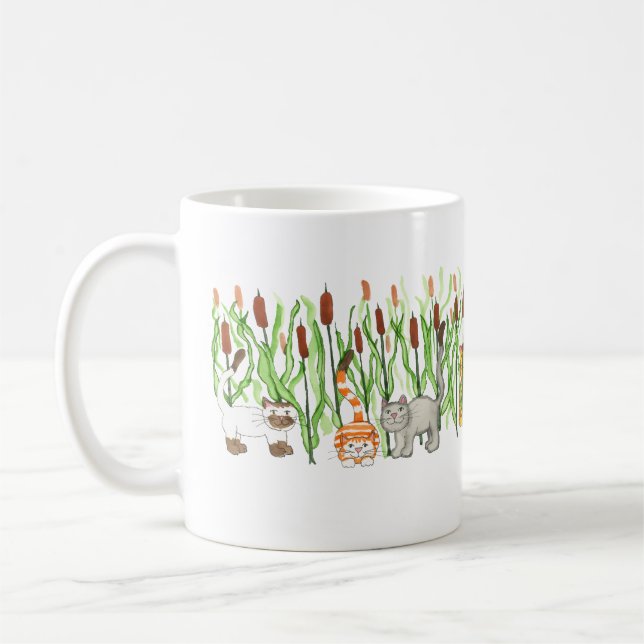 Mug Cats in CatTails (Gauche)