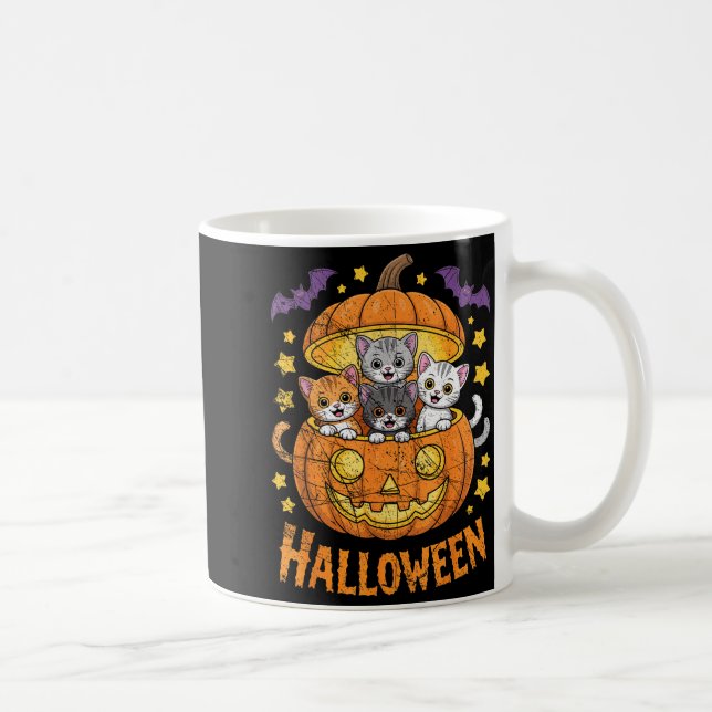 Mug Cats In Pumpkin Cute Halloween Kitties Funny  (Droite)