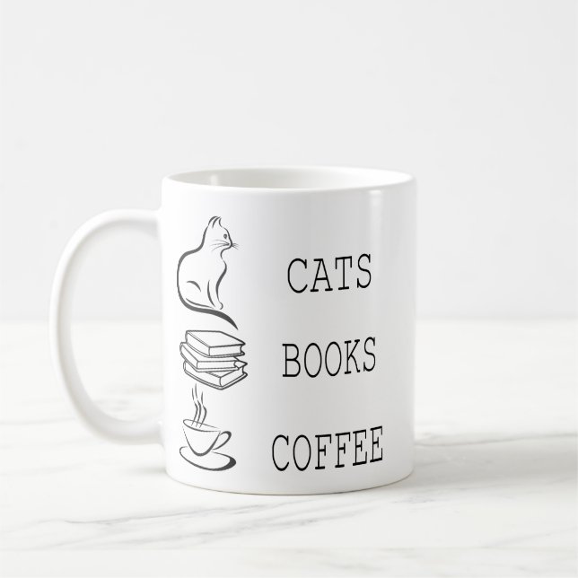 Mug Cats Livres Café pour les lecteurs qui aiment le c (Gauche)