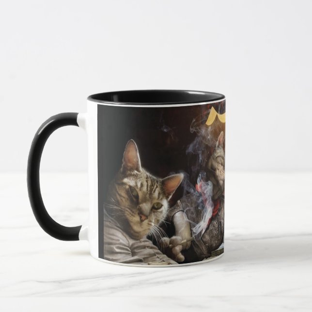 Mug Cats playing poker   (Gauche)