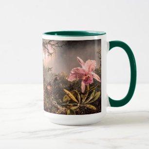 Mug Cattleya Orchidée et trois colibris brésiliens