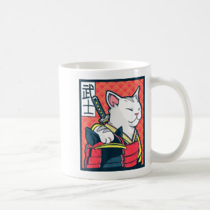Mug Catzilla Ancien Art Japonais de Chat Vintage Ninja