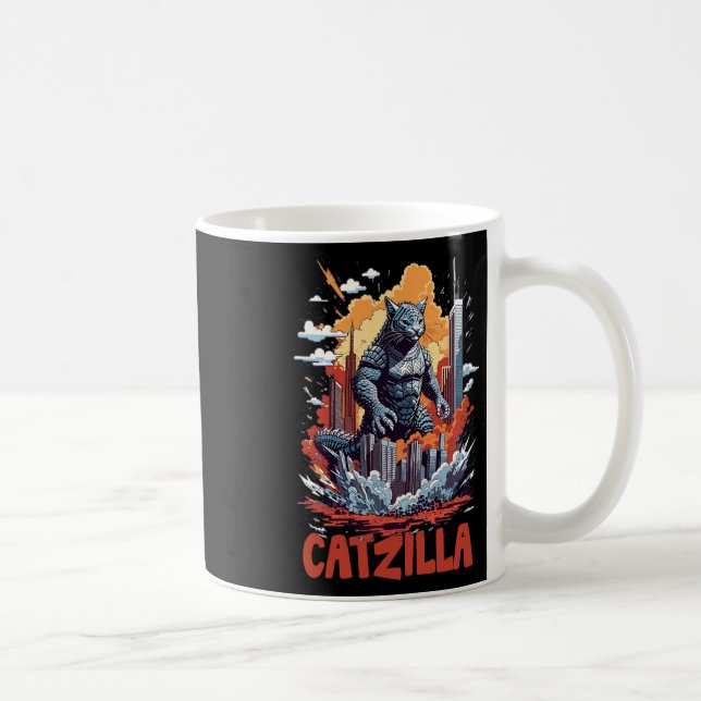 Mug Catzilla Cat City Skyline amusant (Droite)