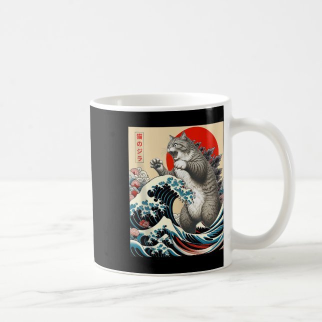 Mug Catzilla Chat Art Japonais Dons De Chat Drôle Pour (Droite)