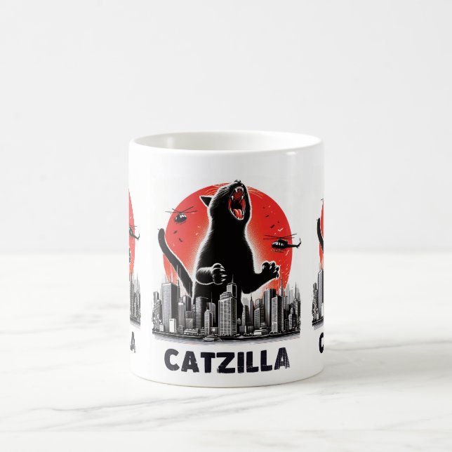 Mug Catzilla Funny Chat Rampage Epic Feline Monster Ch (Centre)