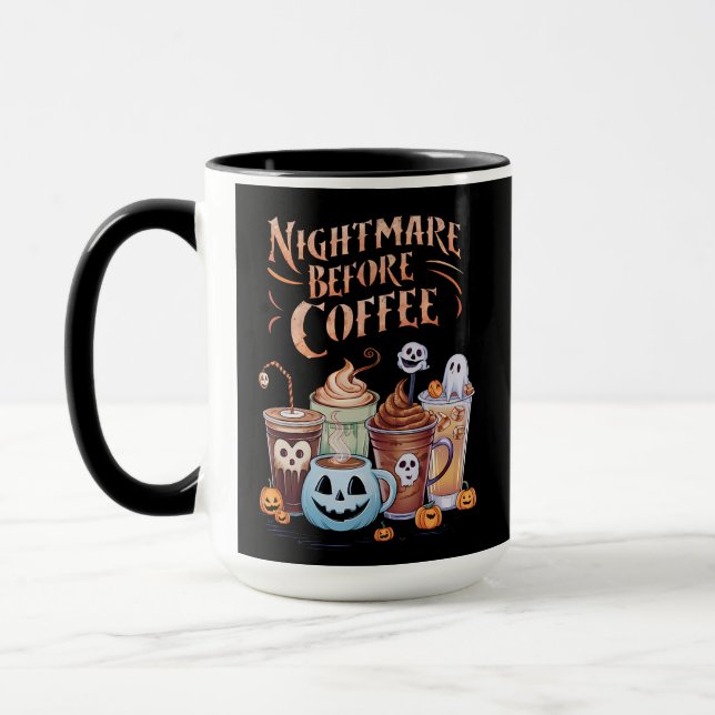 Mug Cauchemar avant café Citrouille Épice Halloween (Gauche)