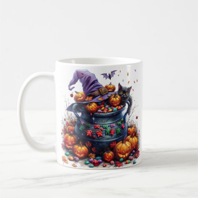 Mug Cauldron magique rempli de bonbons Halloween (Gauche)
