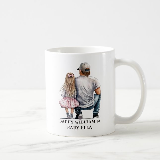 Mug Caution père et fille noire (11) (Droite)