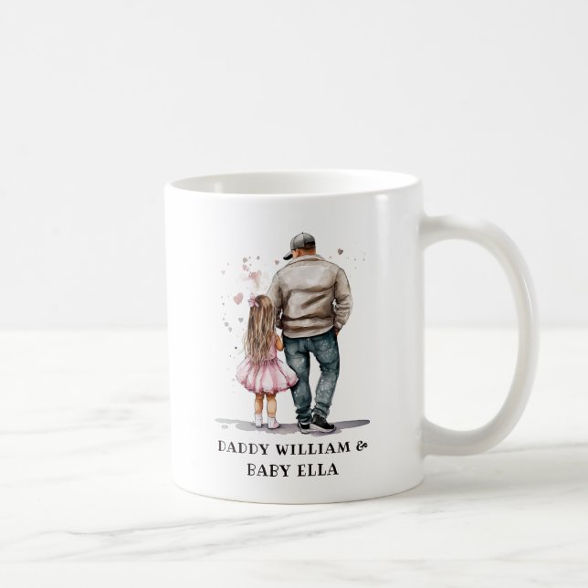 Mug Caution père et fille noire (13) (Droite)