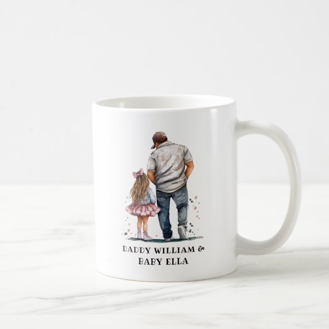 Mug Caution père et fille noire (14) (Droite)