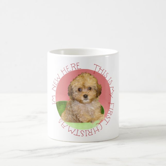 Mug Cavachon Chiot Premier Noël (Centre)