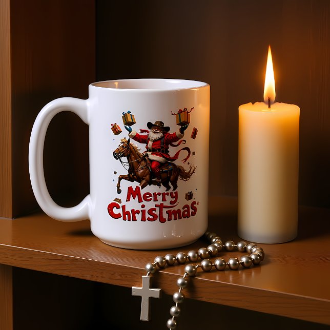 Mug Cavalier à cheval Joyeux Noël (Créateur téléchargé)