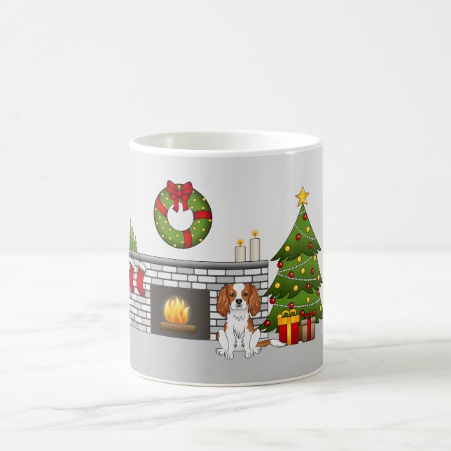 Mug Cavalier Blenheim Chien Dans Une Salle De Noël Fes (Centre)