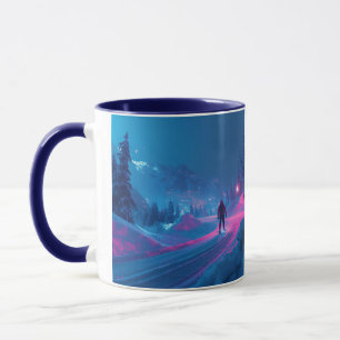 Mug Cavalier Cyberpunk Hiver Néon