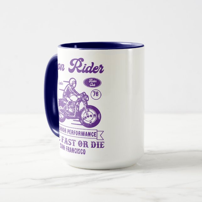 Mug Cavalier de Club de Motards Style Iron Rider (Devant gauche)