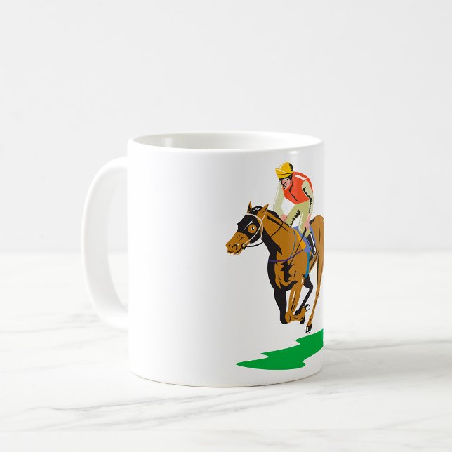 Mug Cavalier de course de chevaux au galop (Créateur téléchargé)
