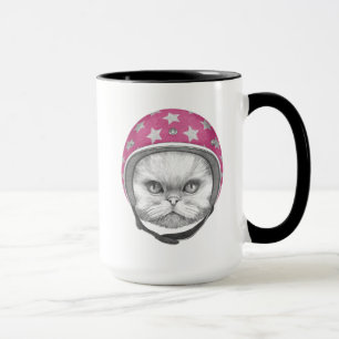 Mug Cavalier de moto de chat persan