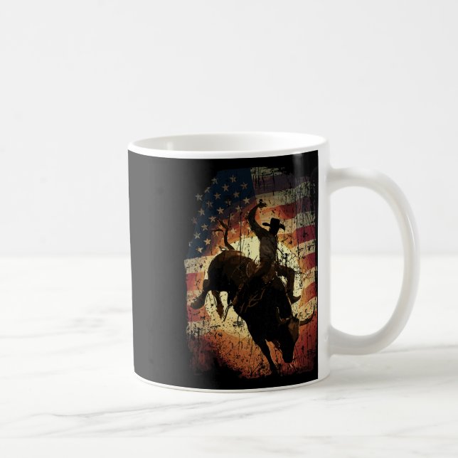 Mug Cavalier de Rodéo Patriote Cow-boy Drapeau États-U (Droite)