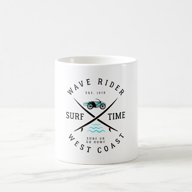 Mug Cavalier de vague temps de surf (Créateur téléchargé)