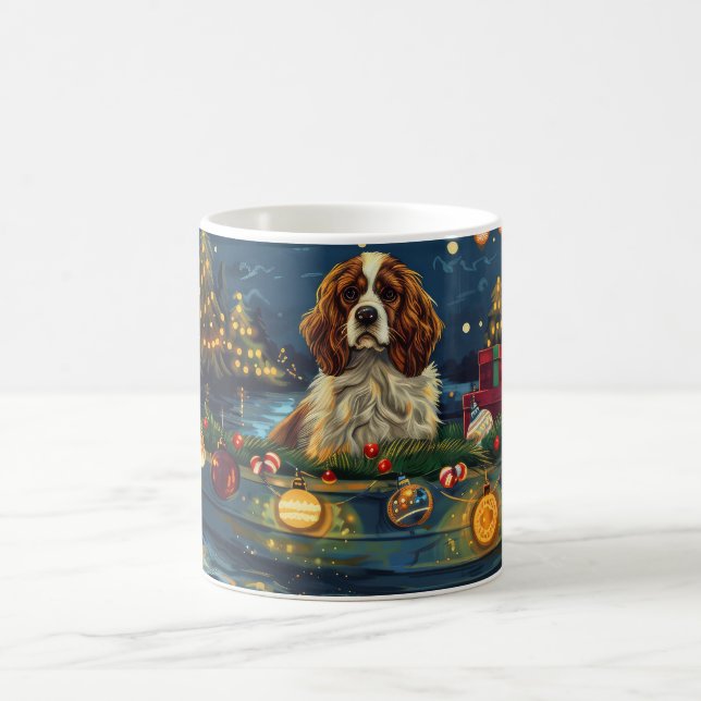 Mug Cavalier King Charles Noël Festive Voyage (Centre)