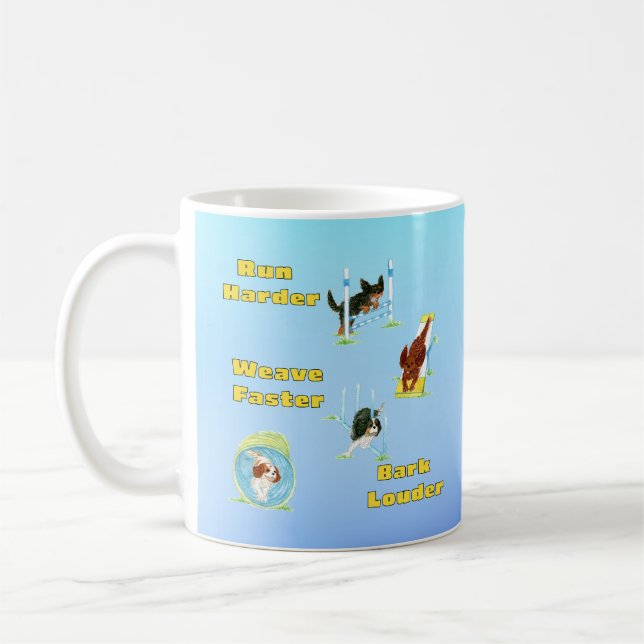Mug Cavalier King Charles Spaniel Agilité Amusant (Gauche)