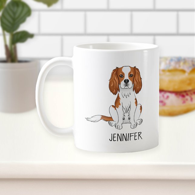 Mug Cavalier King Charles Spaniel Blenheim & Nom (Créateur téléchargé)