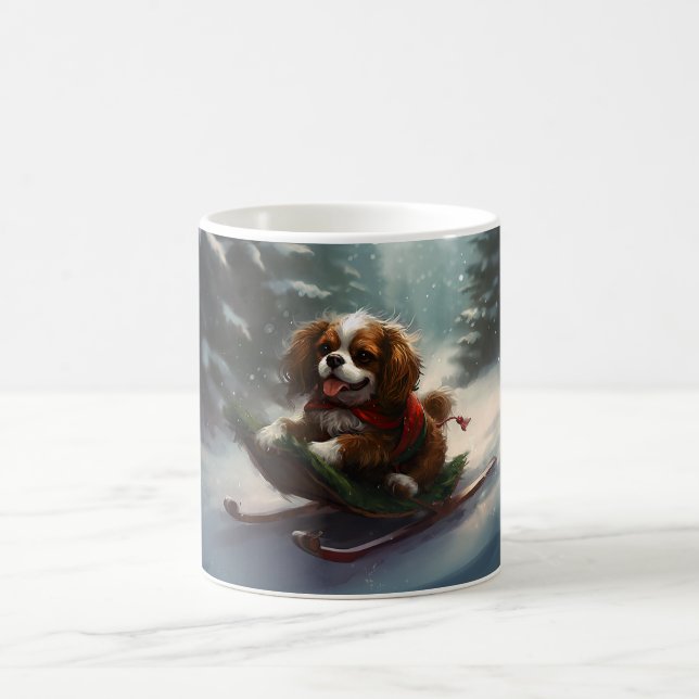 Mug Cavalier King Charles Spaniel neige de Noël (Centre)