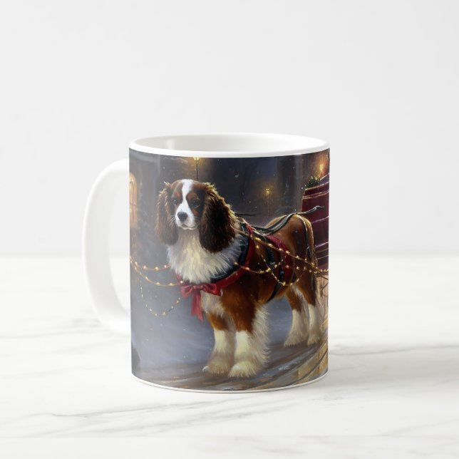 Mug Cavalier King Charles Spaniel Noël Festive (Devant gauche)