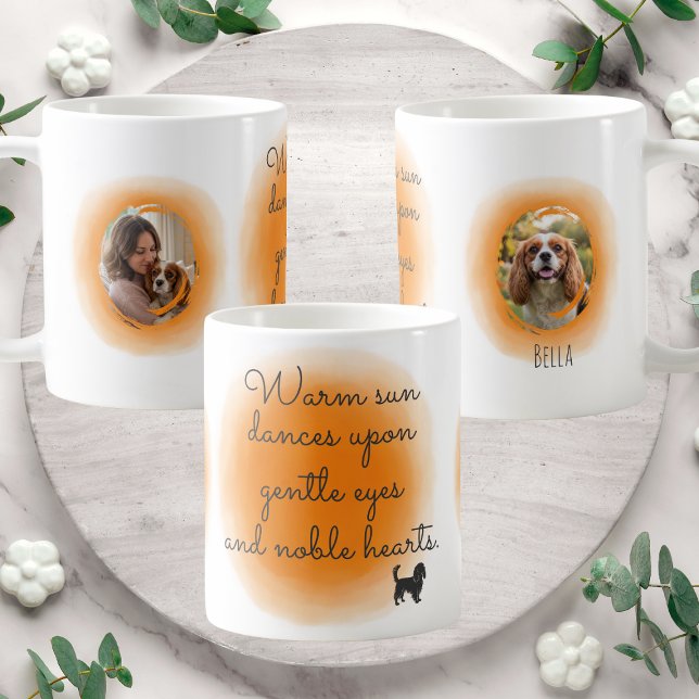 Mug Cavalier King Charles Spaniel Pastel Orange Custom (Créateur téléchargé)