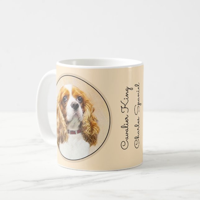 Mug Cavalier King Charles Spaniel Peinture originale (Devant gauche)