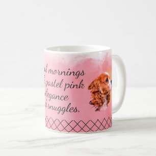 Mug Cavalier King Charles Spaniel rose pastel personna