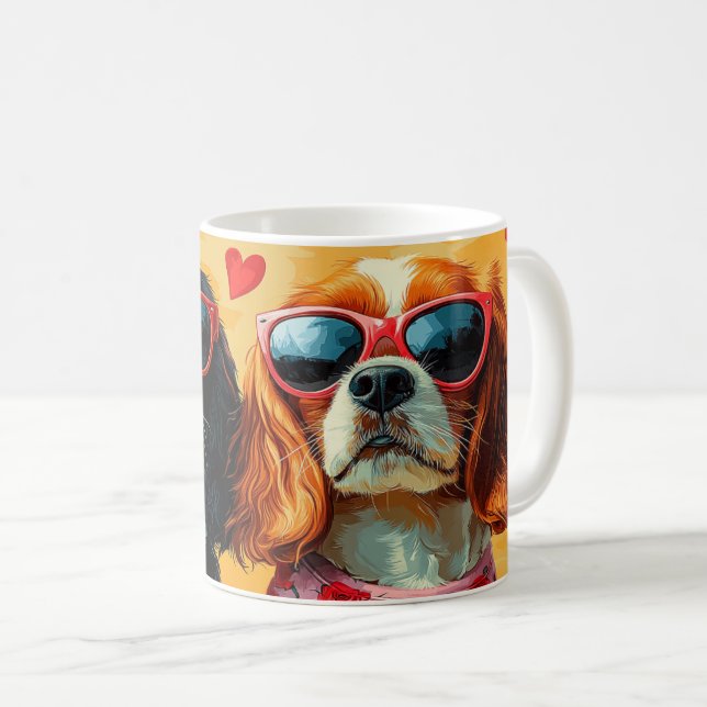Mug Cavalier King Charles Spaniel Saint-Valentin (Devant droit)