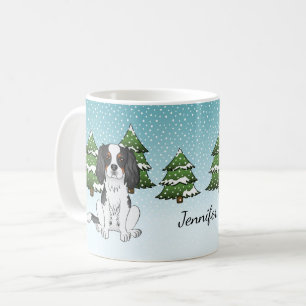 Mug Cavalier King Charles Spaniel tricolore en hiver