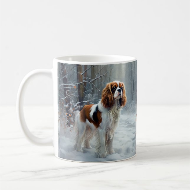 Mug Cavalier Roi Laissez Tomber la Neige Noël Brosse (Gauche)