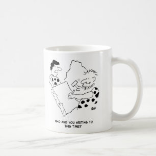 Mug Caveman Ecrire une lettre caricature